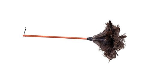 Redecker Ostrich Feather Duster with Varnished Wooden Handle, 35-3/8-Inches - color: Varnished Wooden Handle, Black Feathers, 35-3/8-inches