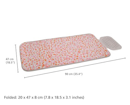Joseph Joseph Swift Folding Ironing Mat with Silicone Iron Rest, Heat and Steam Resistant, Non-Slip Ironing Pad, Compact Storage, 35.4 x 18.5 in, Peach Blossom - color: Peach Blossom