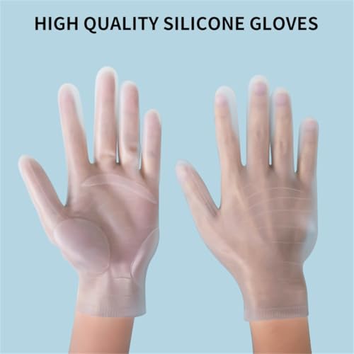vodvob reusable silicone gloves, finger protectors for epoxy resin casting DIY crafts, household cleaning gloves - color: White