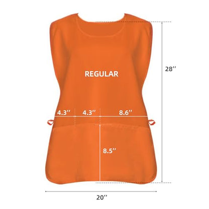 Xeoxarel Unisex Cobbler Apron with 3 Deep Pockets, Smock Vest Apron - color: 7 Pack - Orange