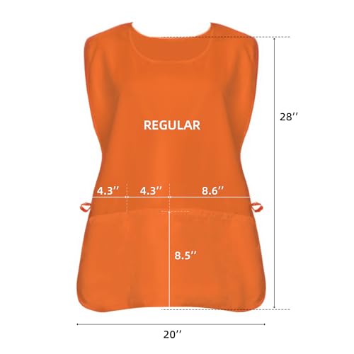 Xeoxarel Unisex Cobbler Apron with 3 Deep Pockets, Smock Vest Apron - color: 3 Pack - Orange