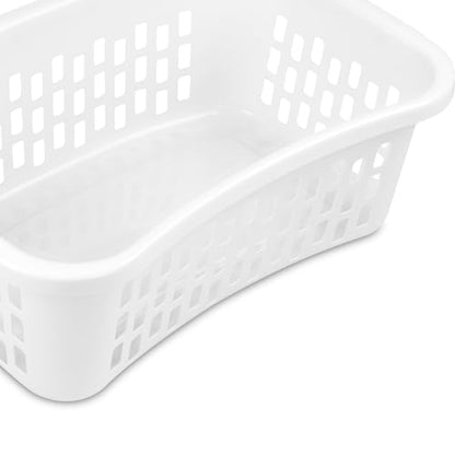 Sterilite HipHold Laundry Basket, Plastic Rectangle Clothes Hamper, 12 Pack - color: White, size: 1.5 Bushel (12 Pack)