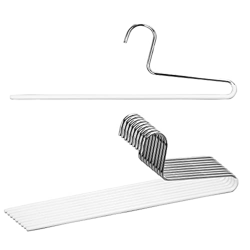Mawa by Reston Lloyd Trouser Series Non-Slip Space-Saving Clothes Hanger with Single Rod for Pants, Style KH/1, Set of 10, White - color: Set of 10, size: White