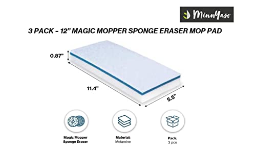 Magic Mopper Sponge Eraser Mop Pad, Compatible Fit Swiffer & 12" Spray Mops - style: Eraser Mop Pads for Swiffer Wet Jet & 12" Wet Mops