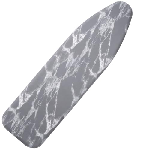 Seiritex Ironing Board Cover and Pad 54 x 15 inches, Thick Padding with Heat Reflective, Hook and Loop Fasteners with Elasticized Edges, Replacement Iron Board Cover Fit Standard Size (Gray Marble) - color: Gray Marble, size: 15x54