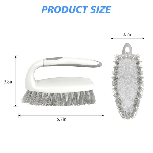 SetSail Heavy Duty Scrub Brush, 2 Pack Cleaning Brush Set, Grey White