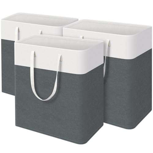 TasticTotes Laundry Basket 3-Pack, Laundry Hamper, 125L-Grey - color: Grey, size: 125L