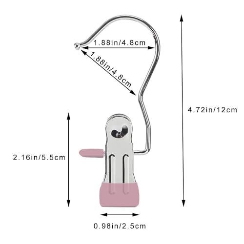 Hangers Clips,Stainless Multi Function Clip Hooks,Laundry Hanging Hooks Clips,Closet Hangers,Boot Clips， Hats Clips,Socks Clips,Pants Clips, Bras Clips (30, Pink) - color: Pink