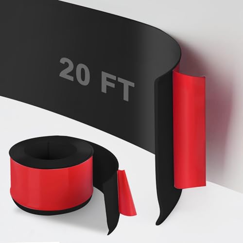 DGSL Flexible Baseboard Trim 4" x 20ft, Self Adhesive Vinyl Wall Base,Black - color: Black, size: 4 In x 20 Ft