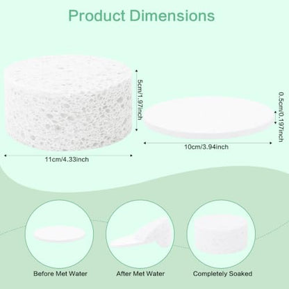 3-Pack Large Sponge, Kitchen Sponges, Handy Sponges, Cellulose Sponges, Dish Washing Sponge, Natural Sponge, Car Washing Sponge, Eco Friendly Sponge (Round, 4" X 4" X 2"), White - color: B-white