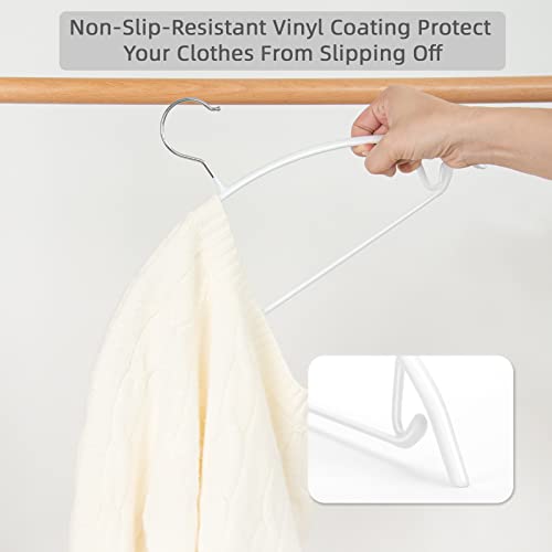 Nature Smile Non Slip PVC Coating Sweater Hangers,Dress Suit Coat Hangers,Shoulder Bump Free Golf T Shirts Clothes Hangers (White Color 20 Pack) - color: White, size: 20 Pack