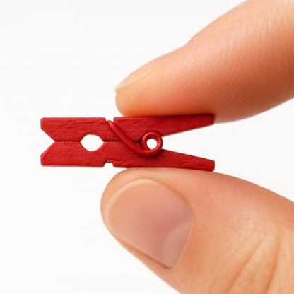 LWR CRAFTS Wooden Mini Clothespins 200 Per Pack 1" 2.5cm (Red) - color: Red