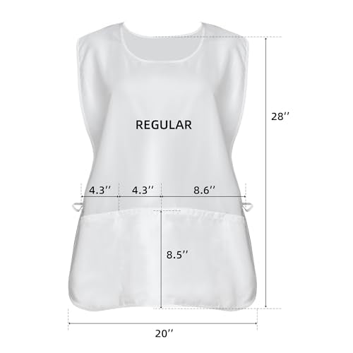 Xeoxarel Unisex Cobbler Apron with 3 Deep Pockets, Smock Vest Apron - color: 1 Pack - White