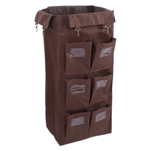 OUNONA Janitorial Cart Bag Large Capacity Leakproof Cleaning Cart Organizer Compatible with Hotel Housekeeping Carts 33.46X15.35X10.43 Inch