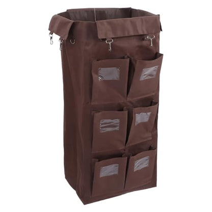 OUNONA Janitorial Cart Bag Large Capacity Leakproof Cleaning Cart Organizer Compatible with Hotel Housekeeping Carts 33.46X15.35X10.43 Inch