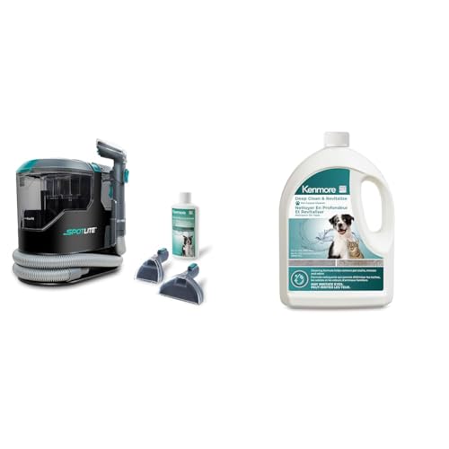 Kenmore KW2001.01 Upgrade SpotLite Portable Carpet Spot Cleaner & Pet Stain Remover + Kenmore KS1010 Deep Clean & Revitalize Pet Carpet Spot Cleaner Formula, 64 Oz