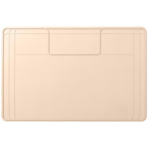 The Original Under Sink Mat - Silicone Waterproof mat, Trimmable, Easy to Clean, Kitchen cabinet liner, Under sink protector mats, Drip Tray with Lip (Beige, 31" x 22") or smaller - color: Beige, size: 31" x 22"