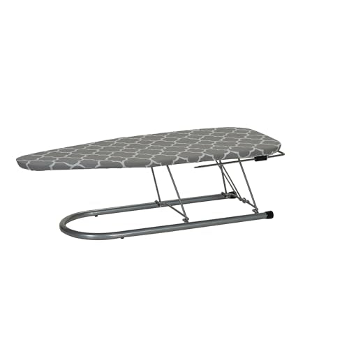 Household Essentials Tabletop Ironing Board, Durable Board with Iron Rest, Includes Door Hang, Perfect for Dorms and Small Spaces, Gray and White - color: Grey/White