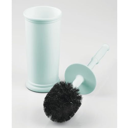 mDesign Toilet Bowl Brush and Holder - Covered Bathroom Toilet Brush - Standing Toilet Bowl Scrubber in Modern Holder - Space Saving, Deep Cleaning Brush for Toilet - Hyde Collection - Mint Green - color: Mint Green, size: Pack of 1