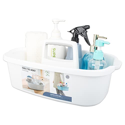 Large Cleaning Supplies Caddy Portable Shower Caddy Basket White - color: White, size: Large