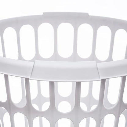 (8 pack) Adult 1-Bushel Round Laundry Basket, White