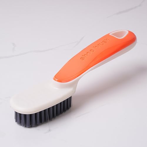 1pc Scrubbing Brush Soft Bristle Laundry Clothes Shoes Scrubber Brush Portable Plastic Hands Cleaning Brush for Kitchen Bathroom（Orange） - color: Orange
