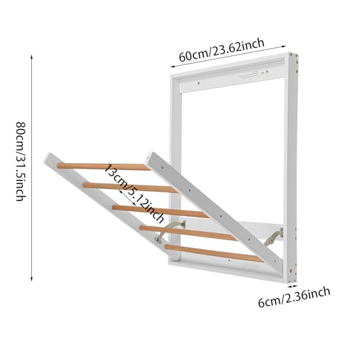 Clothes Drying Rack, Wall Mounted, Folding Clothes Drying Rack for Laundry