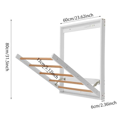 Clothes Drying Rack, Wall Mounted, Folding Clothes Drying Rack for Laundry