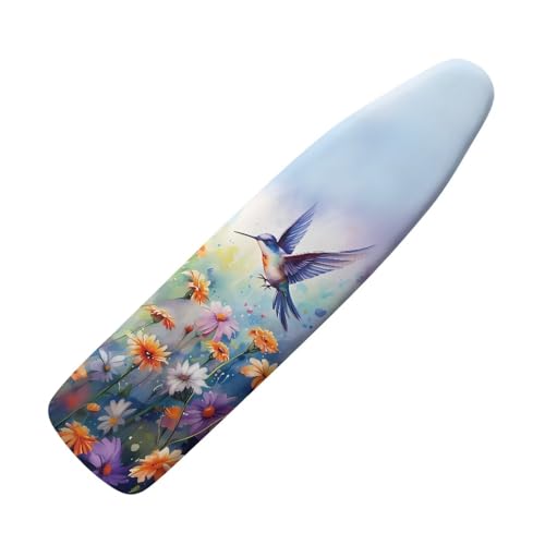 Hummingbird Ironing Board Cover and Pad Standard Size Flower Iron Board Covers Heavy Duty Iron Board Protective Cover with Elastic Edge Table Top Ironing Board Sleeve Padded Blue - color: Hummingbird Daisy