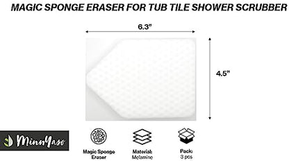 Melamine Eraser Refill Pads for Extendable Tile Scrubber, 3 Pack - style: Magic Sponge Erasers Fit Tub Tile Shower Scrubber