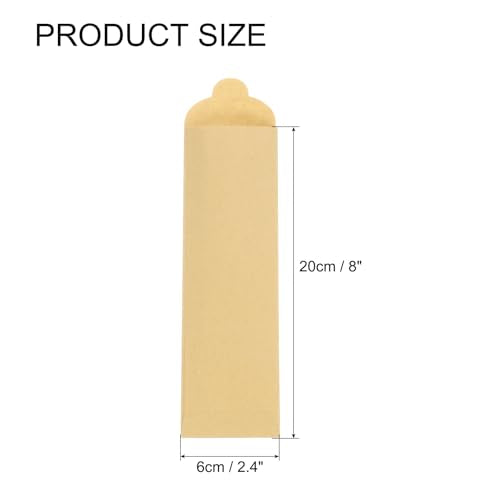 uxcell 200 Pcs Paper Silverware Bags 8 x 2.4 Inch Disposable Silverware Sleeves Sealable Oilproof Kraft Paper Bag Utensil Holder for Cutlery Spoon Chopsticks, Brown
