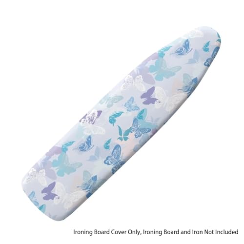 Blue Butterfly Iron Board Cover with Padding Stantard Size 15x54 inch Ironing Board Cover Pressing Cloth for Ironing - color: Blue Butterfly