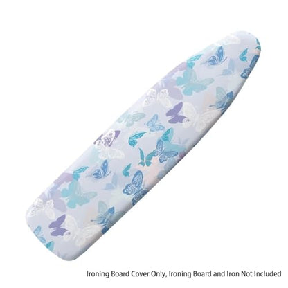 Blue Butterfly Iron Board Cover with Padding Stantard Size 15x54 inch Ironing Board Cover Pressing Cloth for Ironing - color: Blue Butterfly