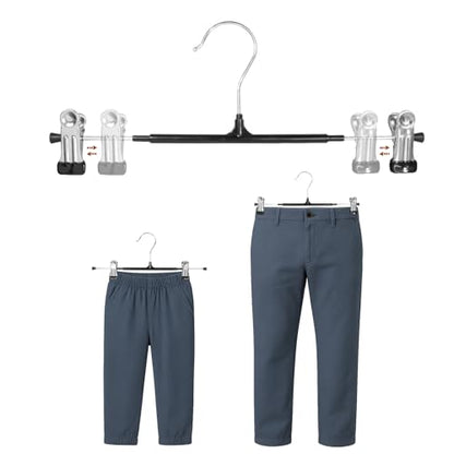Pants Hangers with Clips,50 Pack Pants Hangers,Space Saving Jean Hanger,360° Swivel Hook Non-Slip for Skirt,Socks,Jeans - size: 50 Pack
