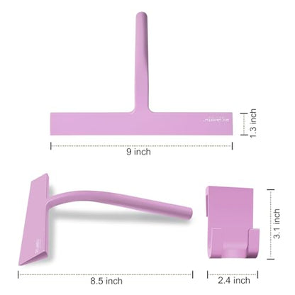 Silicone Rubber Blade Shower Squeegee 9" in Width Window & Car Squeegee - Pink - color: Pink, size: 9 Inch
