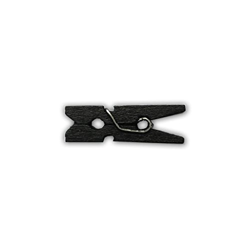 LWR CRAFTS Wooden Mini Clothespins 200 Per Pack 1" 2.5cm (Black) - color: Black