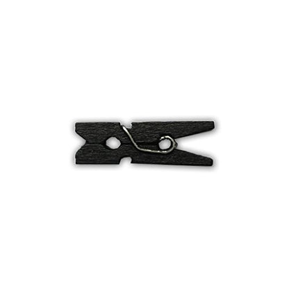 LWR CRAFTS Wooden Mini Clothespins 200 Per Pack 1" 2.5cm (Black) - color: Black