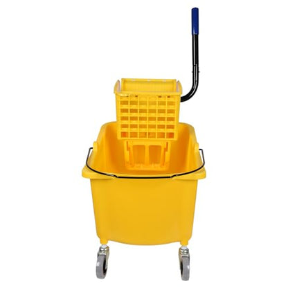 Side-Press Wringer Commercial Mop Bucket on Wheels, 35-Quart