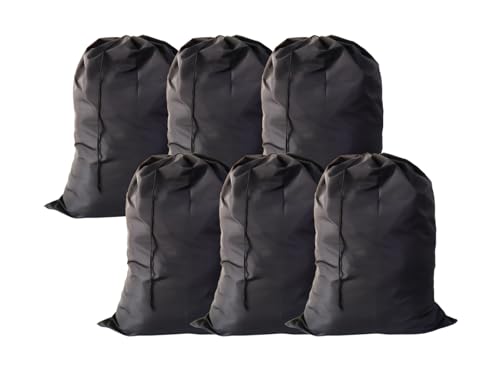 Extra Large Laundry Bag 6 Pack, Black, 30"x40" - color: Black
