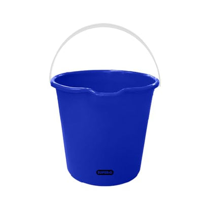 Superio 2.75 Gallon Bucket, Plastic Cleaning Pail with Handle, Car Wash Bucket, Small Utility Bucket for Mopping, Fishing, Camping & Household Use, Durable, Blue - 1 Pack - color: Blue, size: 1 Pack