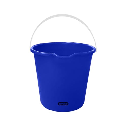 Superio 2.75 Gallon Bucket, Plastic Cleaning Pail with Handle, Car Wash Bucket, Small Utility Bucket for Mopping, Fishing, Camping & Household Use, Durable, Blue - 1 Pack - color: Blue, size: 1 Pack
