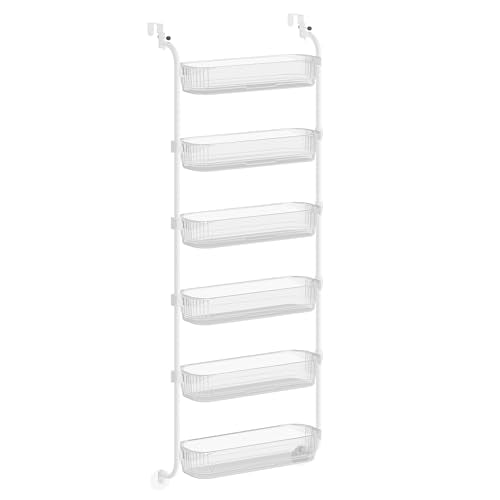 SONGMICS Over the Door Cabinet Organizer, 6-Tier Clear PET Baskets, 53 In H - color: Transparent