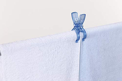 Towa Sangyo CLR WC2-01 Double Spring Wide Rod Pinch, 4P, Blue, Width 2.4 x Depth 1.6 x Height 3.9 inches (6 x 4 x 9.8 cm) - style: Double Spring Wide Rod Pinch