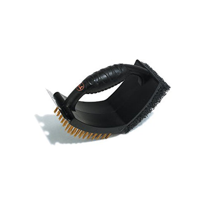 Outset Grill Cleaning Brush, V-Shaped BBQ Brush with Pad and Scraper - style: V Shaped