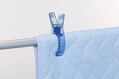 Towa Sangyo 20037 Clothespins, Clear Blue, 6.3 x 3.1 x 0.9 inches (16 x 8 x 2.4 cm), Pack of 2 - style: Veranda Pinch