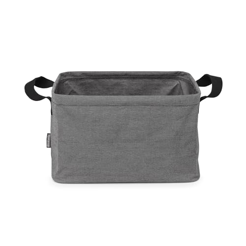 Brabantia - Foldable Laundry Basket 9.25 Gal - Water Resistant Hamper for Wet & Dry Laundry - Storage Basket for Clothes and Linen - Soft Handles - Garment Washing - Home Accessory - Pepper Black - color: Pepper Black, size: 9 Gal, style: Foldable