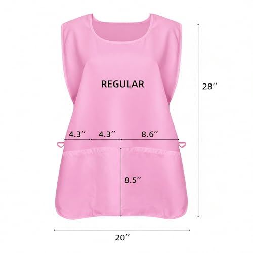 Xeoxarel Unisex Cobbler Apron with 3 Deep Pockets, Smock Vest Apron - color: 1 Pack - Pink