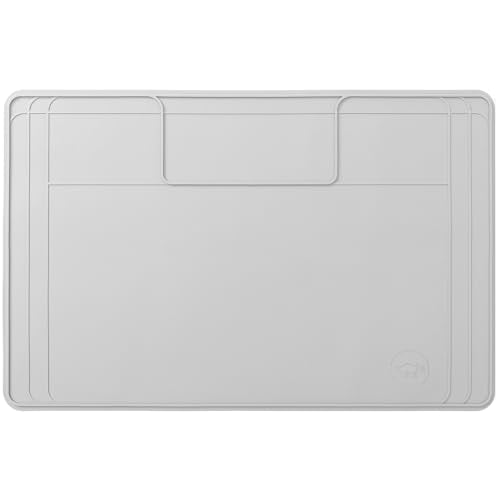 The Original Under Sink Mat - Silicone Waterproof mat, Trimmable, Easy to Clean, Kitchen cabinet liner, Under sink protector mats, Drip Tray with Lip - 34" x 22" or smaller - color: Gray, size: 34" x 22"