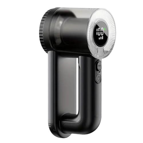 Fabric Shaver Rechargeable, 2-in-1 Lint Remover for Clothing, Furniture, Sweater with 6-Blade, 200ml Container, LED Display, 2000mAh Type-C, 3-Speed Lint Shaver Eliminates Fuzz & Pilling (Black)