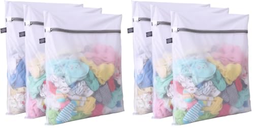 Kimmama Lingerie Bags for Washing Delicates, Mesh Laundry Bag for Delicates (Pack of 2) - color: White, size: 3S(10x12") (Pack of 2)